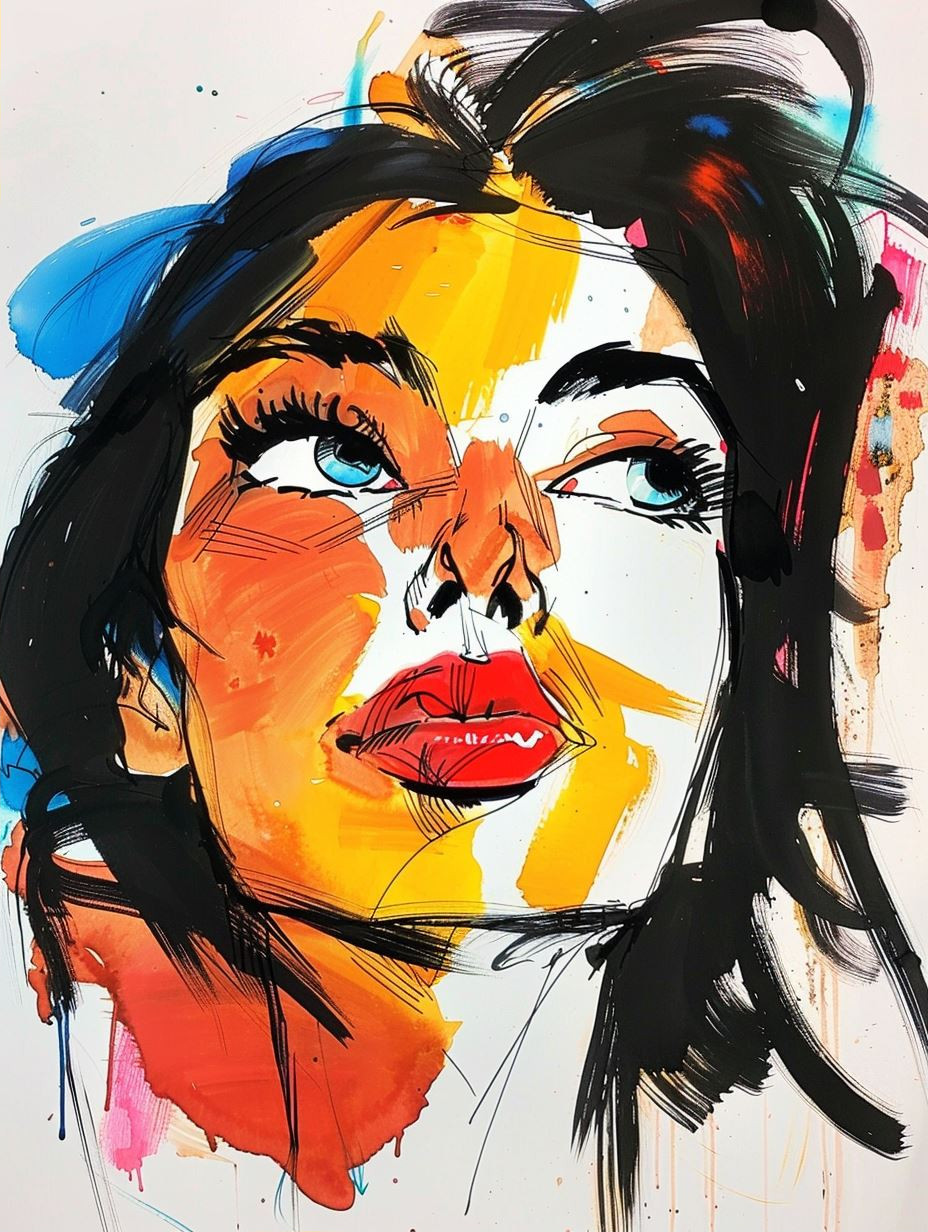 Vibrant Expressionist Female Portraits - Image 2