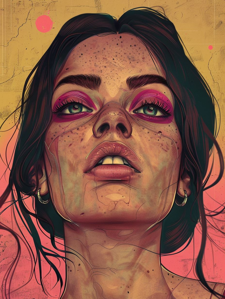 Neon Dreams: Surreal Portrait Collage - Image 1