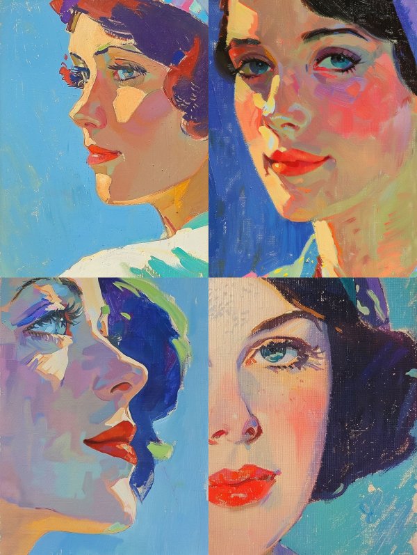 Vibrant Modernist Portrait Studies