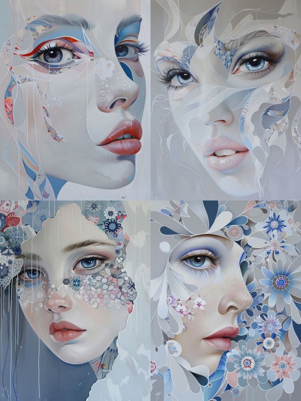 Floral Dreams: Surrealist Female Portraits