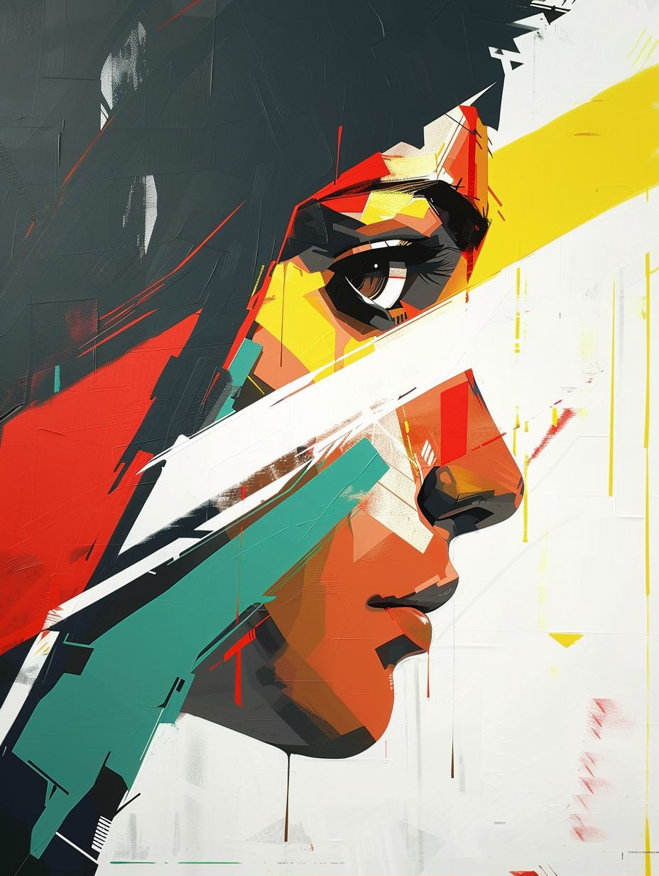 Fragmented Portraits in Modern Chaos - Image 1