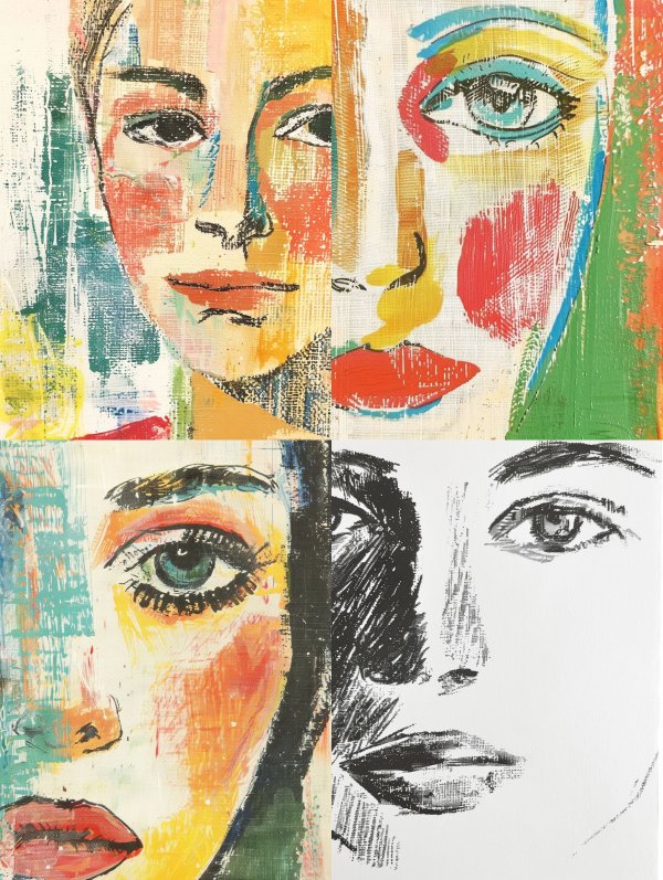 Fragmented Portraits in Vivid Color