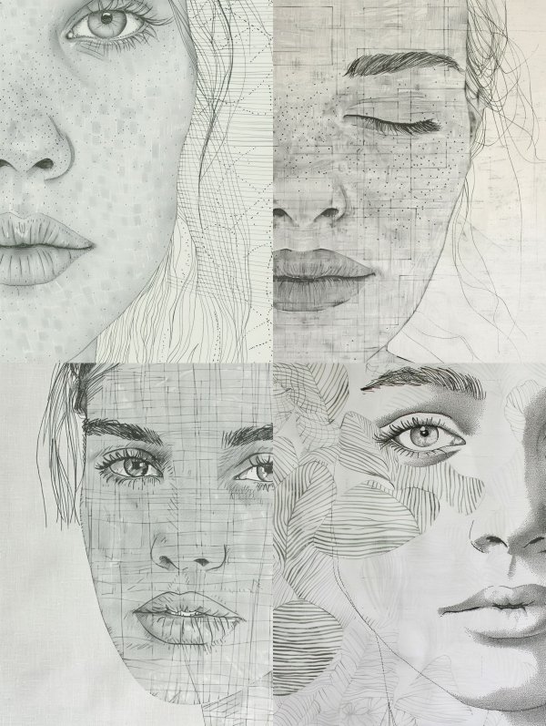 Ethereal Geometric Portrait Study