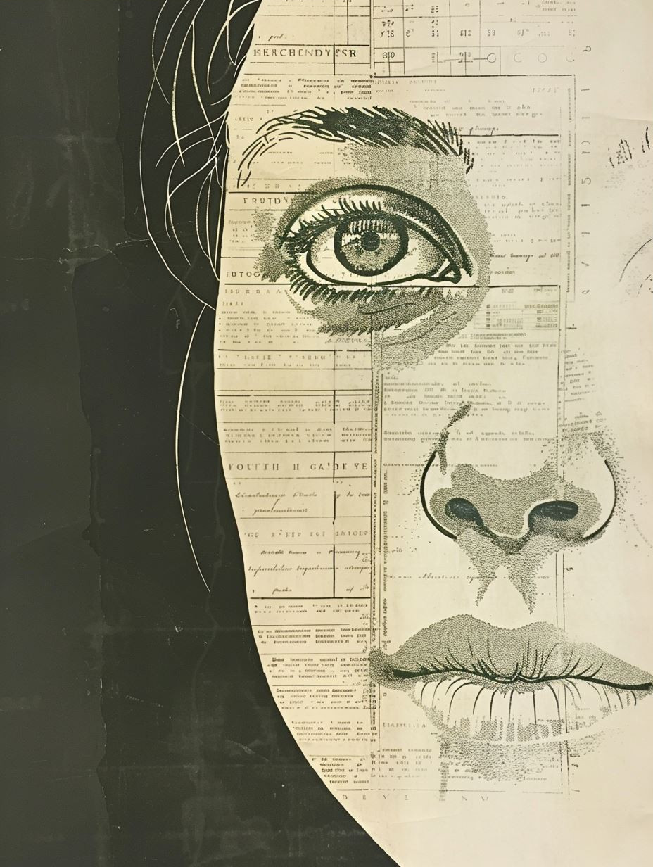 Botanical Stencil Portrait Art - Image 3