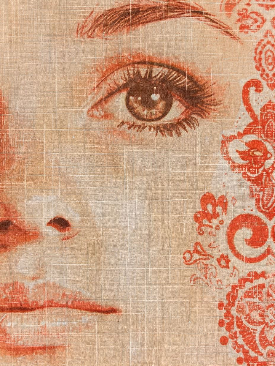Ethereal Crimson Lace Portraits - Image 2