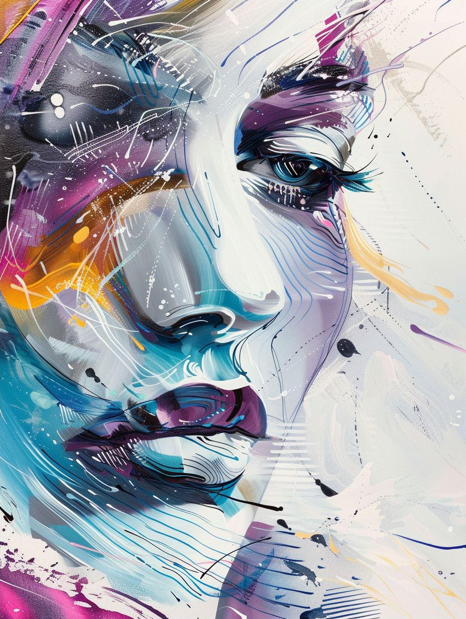Abstract Neon Portrait Fusion - Image 2