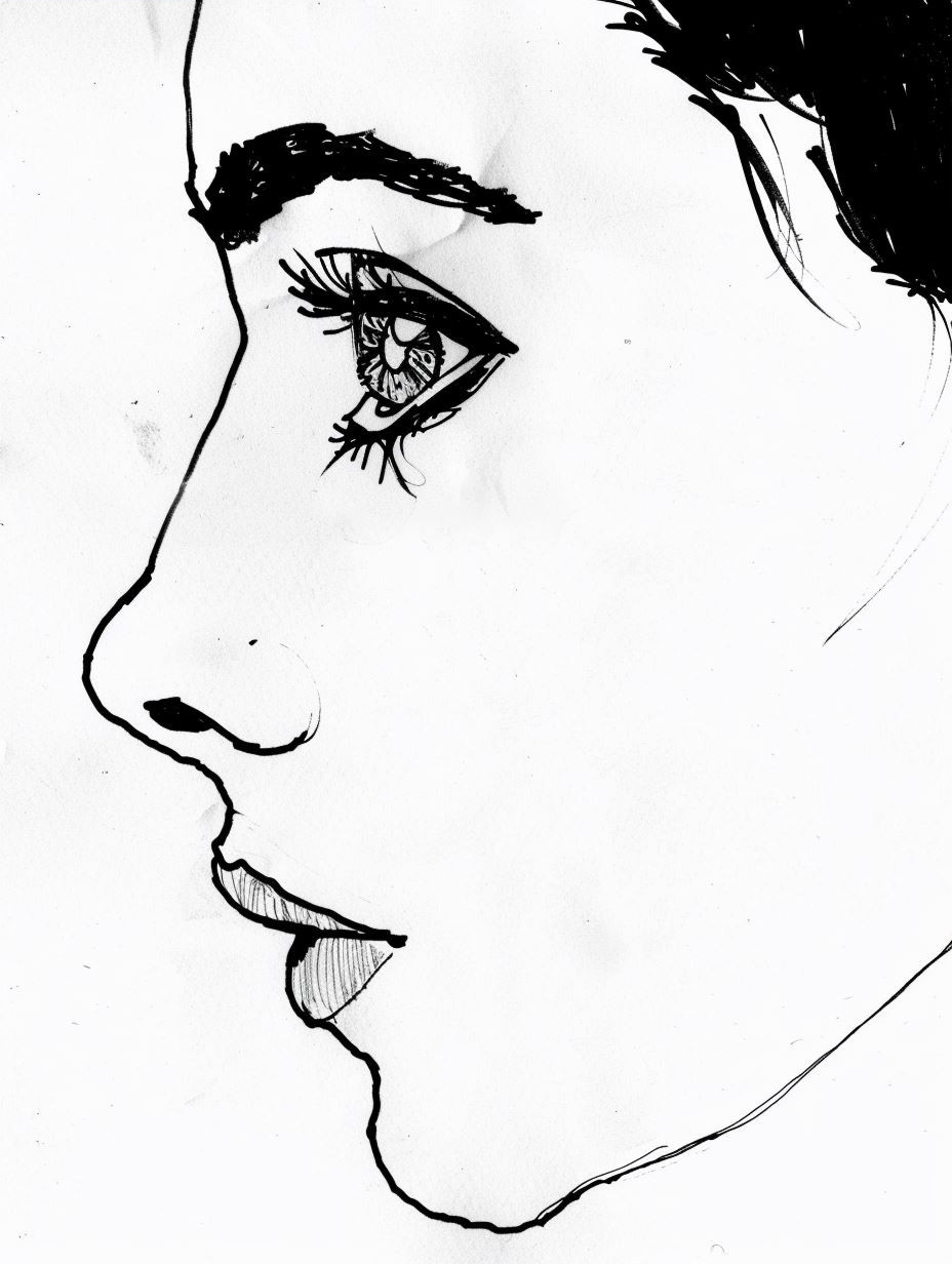 Ethereal Gaze Ink Portraits - Image 3