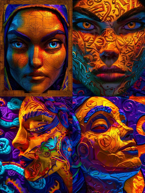Vibrant Visions of Surreal Digital Portraits