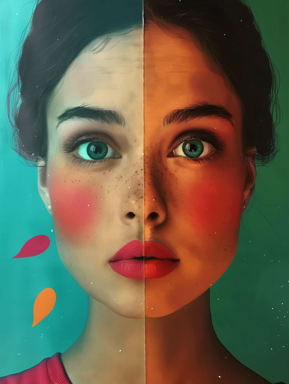 Neon Split Portrait - Image 2