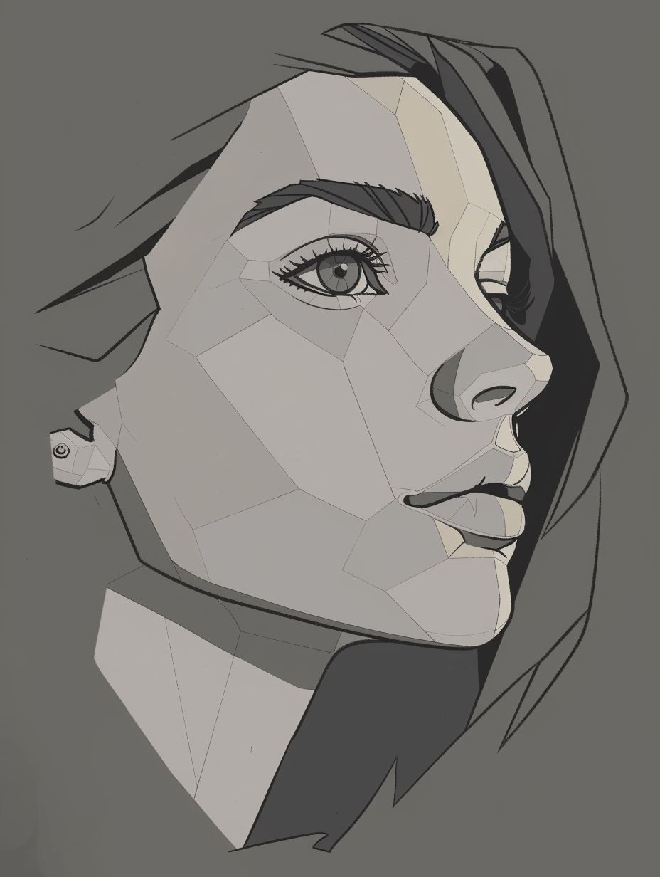 Monochrome Geometric Portrait Studies - Image 2