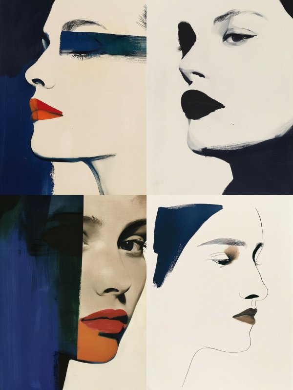 Modernist Minimalist Female Portraits