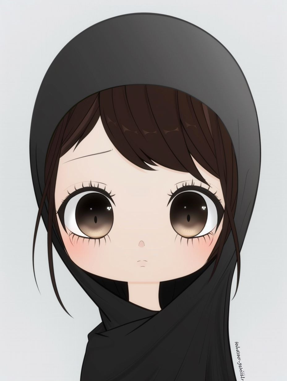 Soft Chibi Hijab Portrait - Image 1