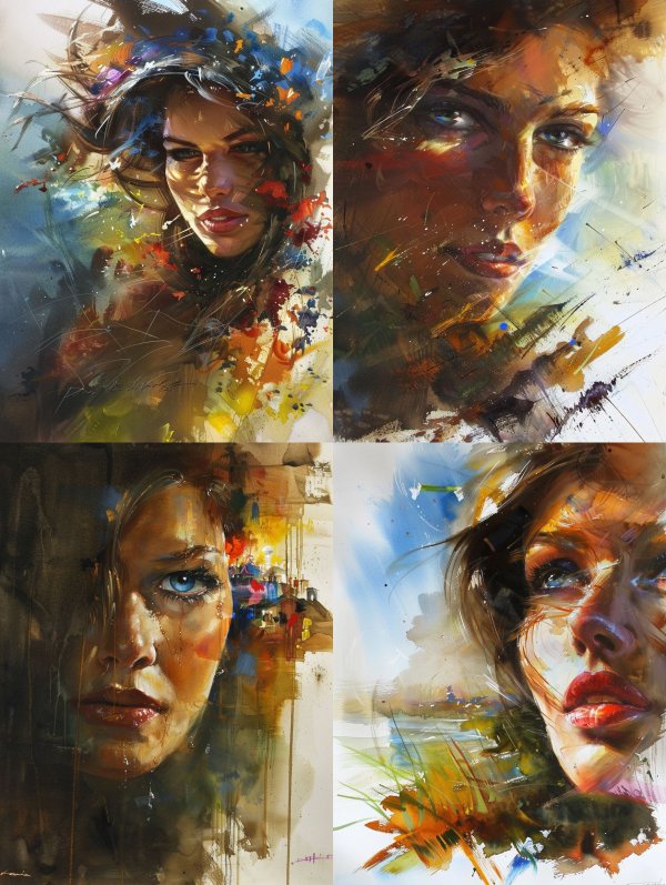 Chromatic Souls: Abstract Female Portraits