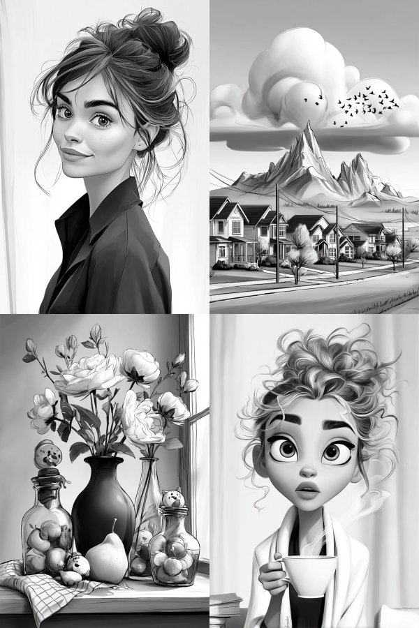 Monochrome Musings: A Digital Art Collection