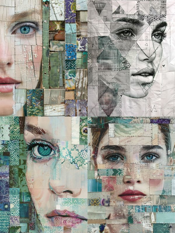 Fragmented Portraits of Ethereal Beauty