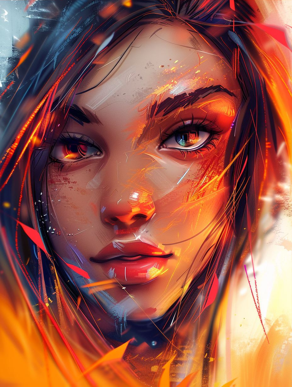Ember Glow Digital Portrait - Image 3