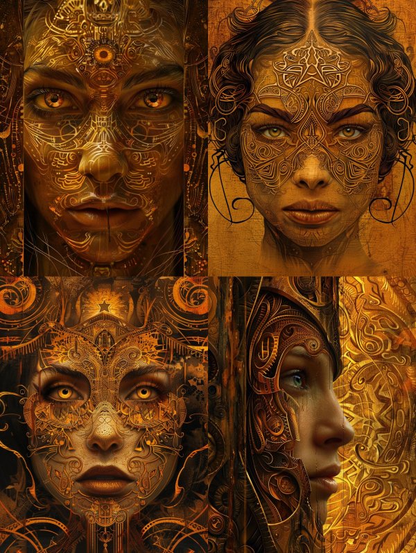 Golden Filigree Ethereal Portraits