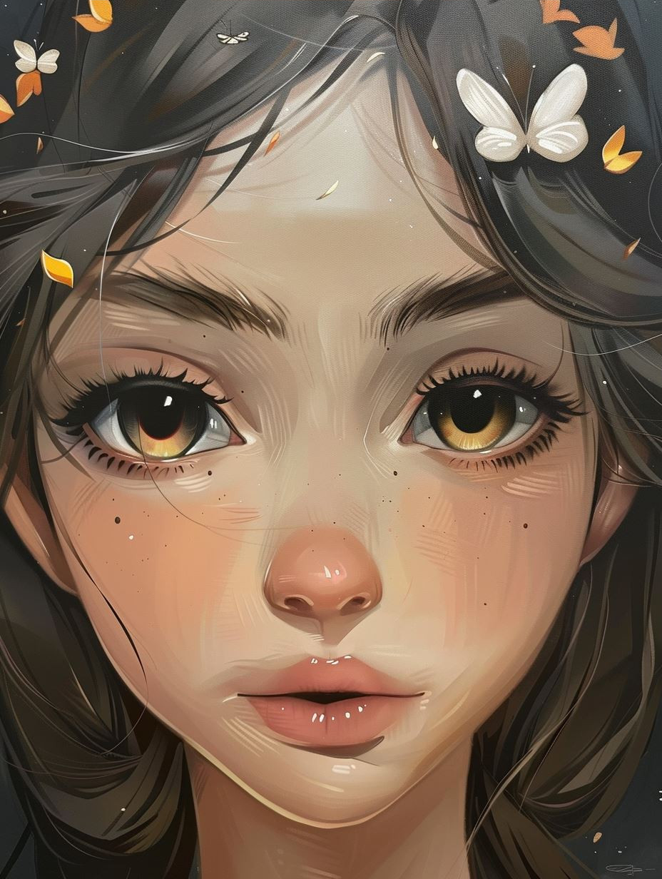 Amber Gaze Ethereal Portrait - Image 3