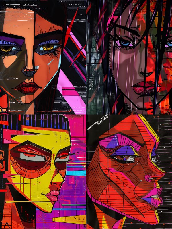 Cybernetic Neon Noir Portrait