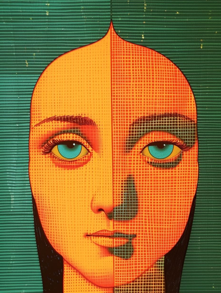 Fragmented Faces in Warm Hues - Image 1