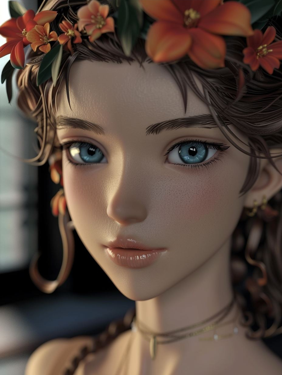 Elegant Anime Portrait Study - Image 3