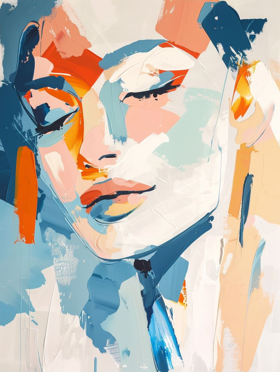 Azure Dreams: Abstract Female Portraits - Image 4