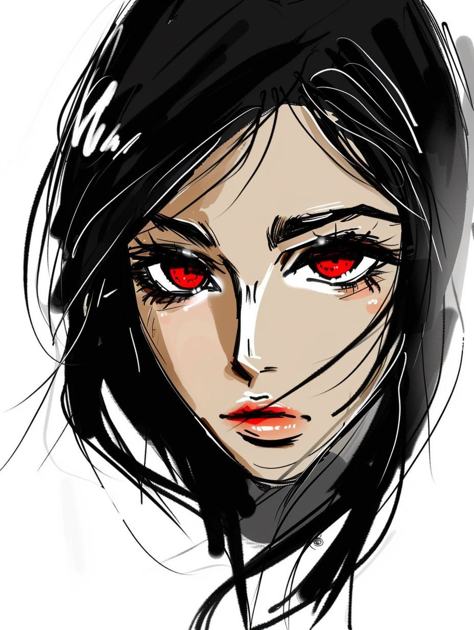 Melancholy Ink and Crimson Hue - Image 2