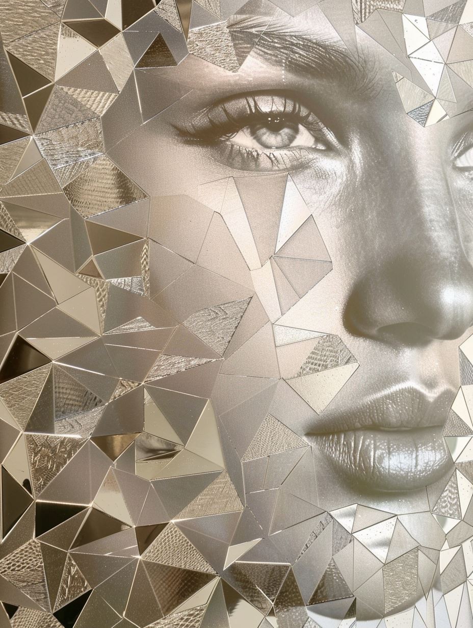 Fragmented Golden Mirror Portrait