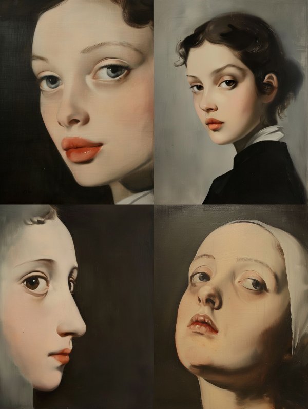 Ethereal Gazes: A Study of Feminine Portraits
