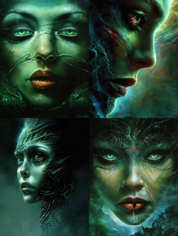 Ethereal Emerald Mystic Portraits