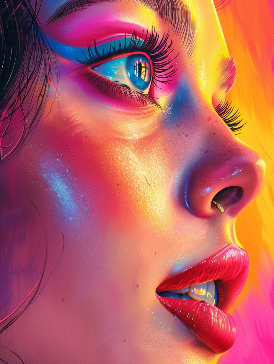 Neon Prism Portrait Glow