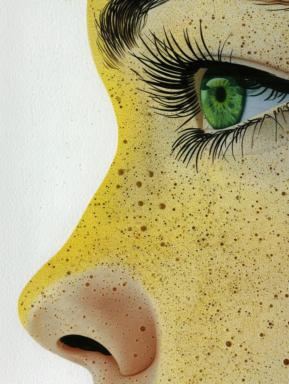 Surrealist Yellow and Green Portraits - Image 1