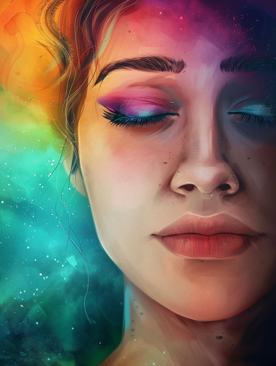 Ethereal Neon Prism Portraits - Image 1