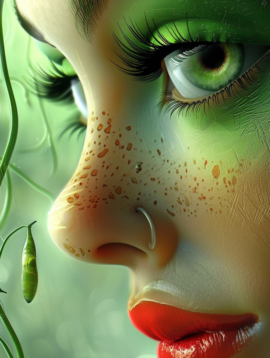 Ethereal Green Gaze Portraits - Image 1