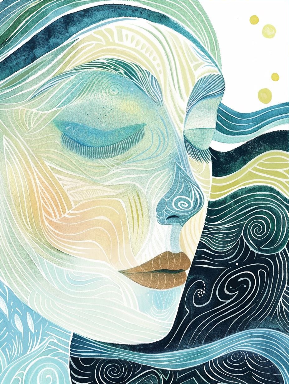 Ethereal Azure Spirit Portrait - Image 3