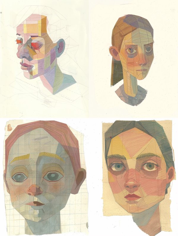 Geometric Prism Portrait Studies