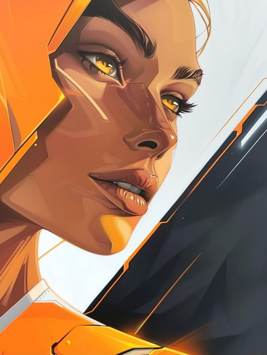 Amber Glow Cybernetic Portraits - Image 1