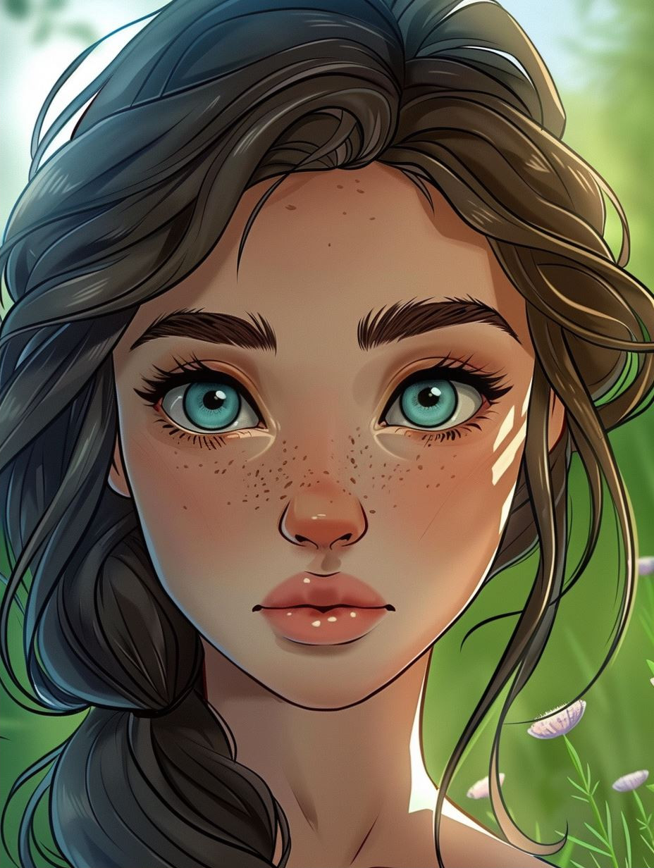 Ethereal Gazes: Digital Portrait Study - Image 2