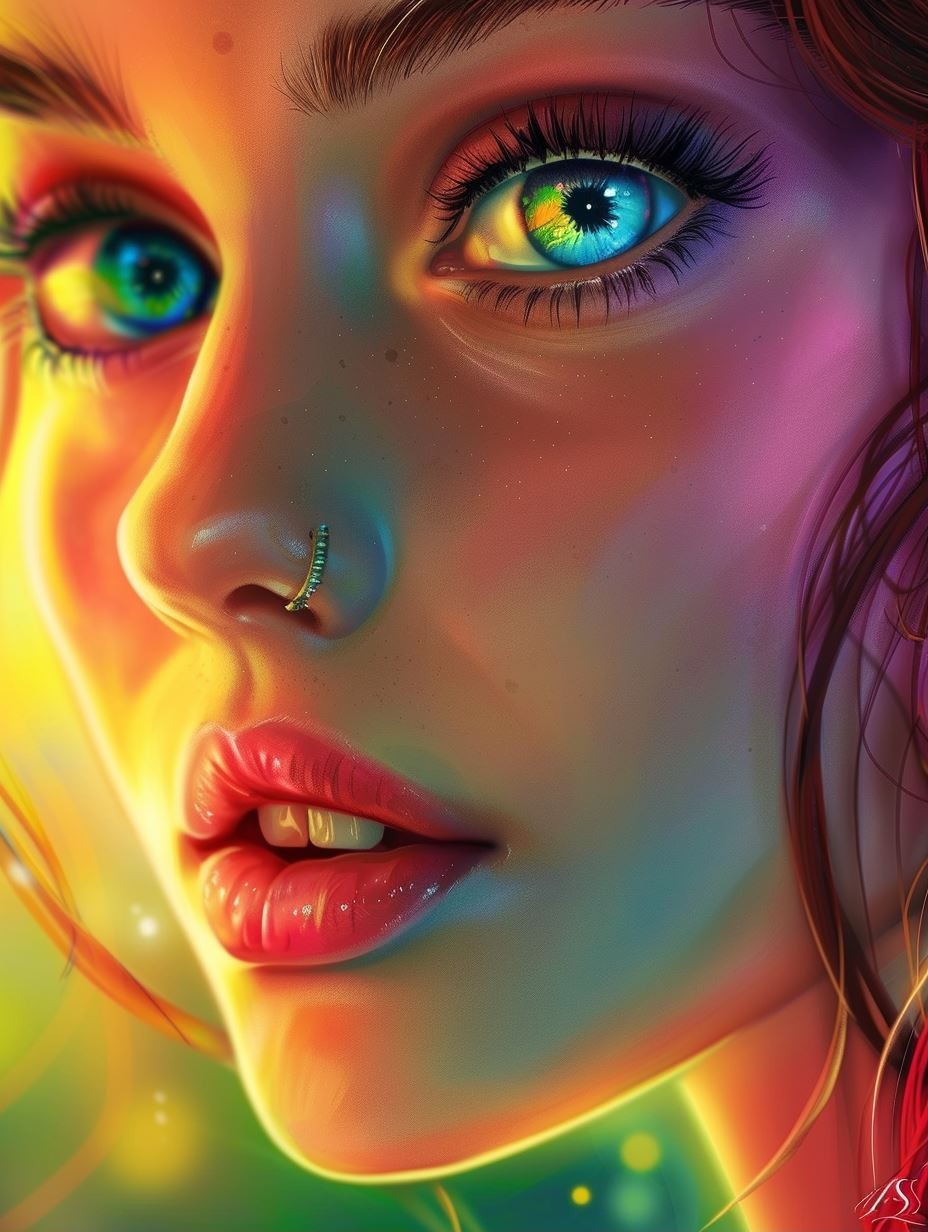 Prismatic Neon Portrait Glow