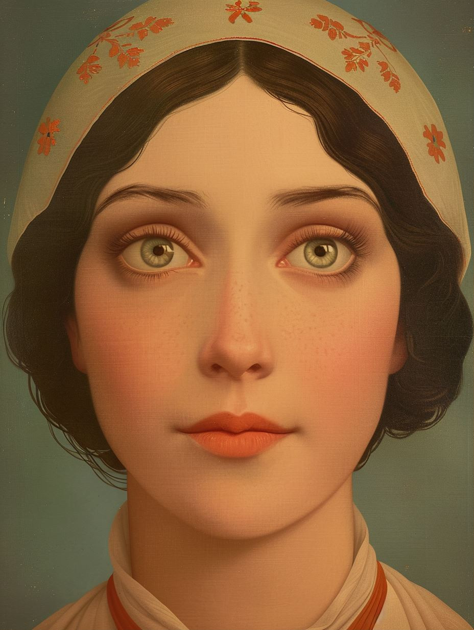 Vintage Pastoral Portrait of Innocence