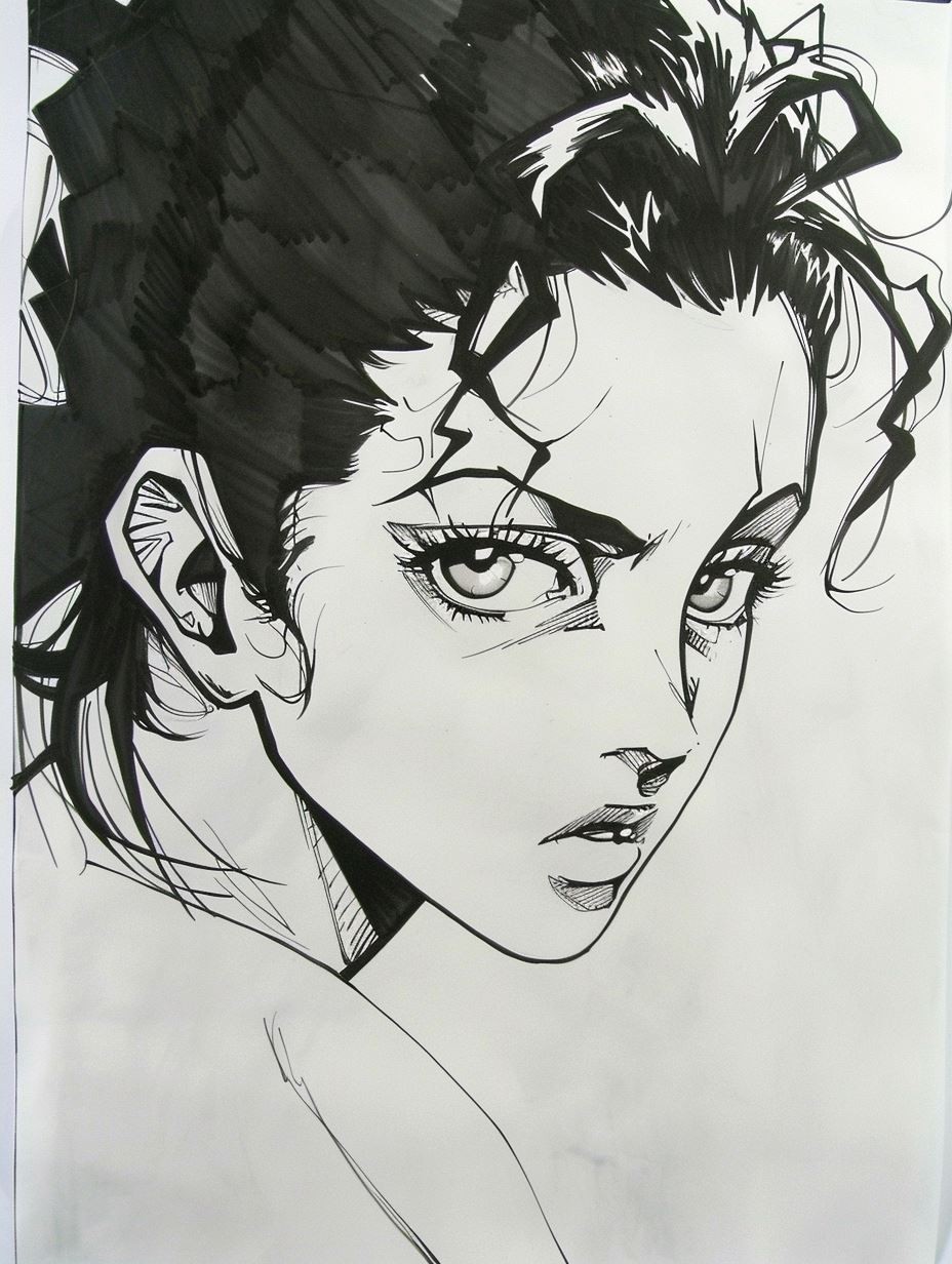 Ethereal Ink and Emerald Gaze - Image 2