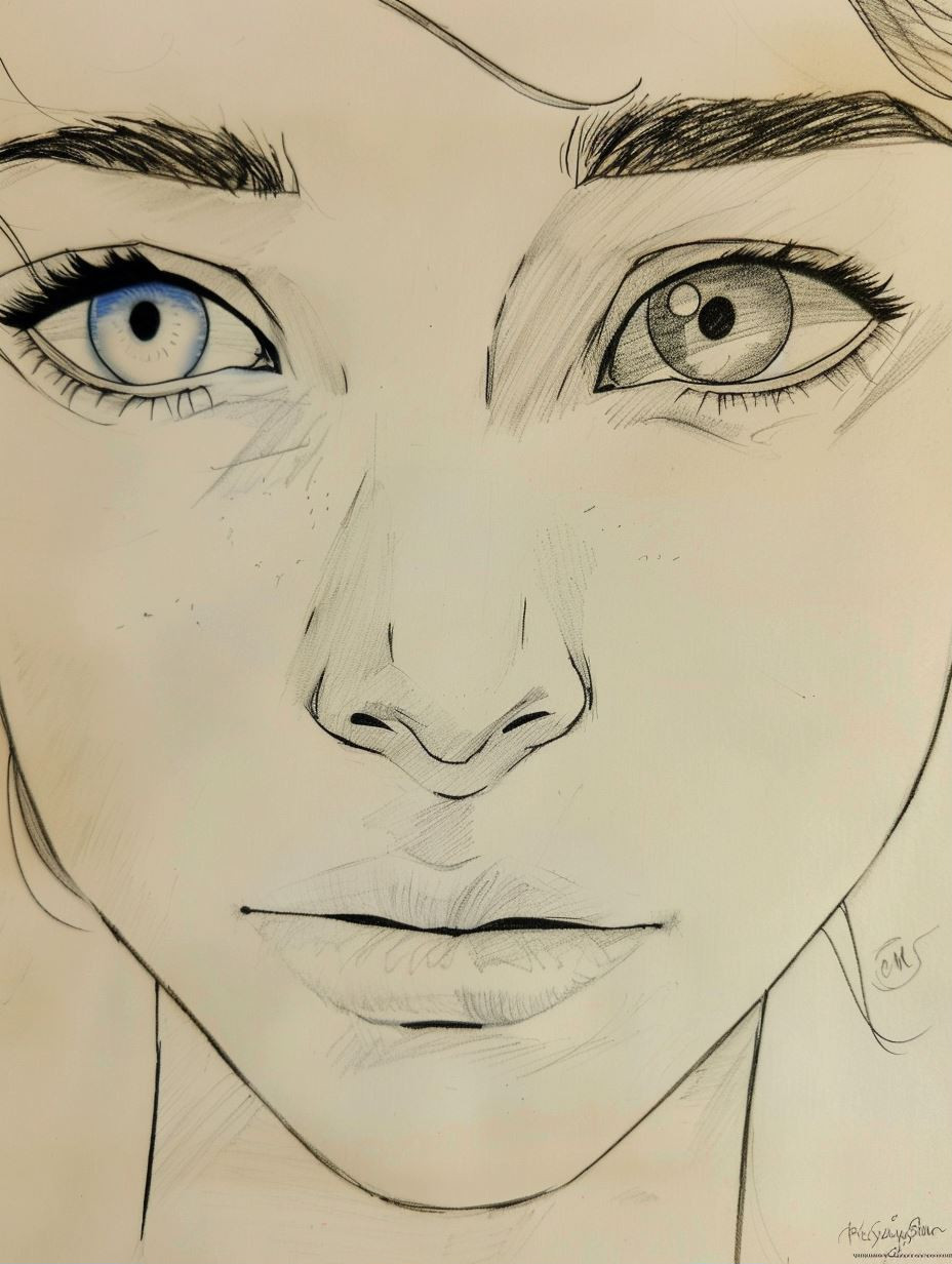Elegant Hand Drawn Portrait Studies - Image 1