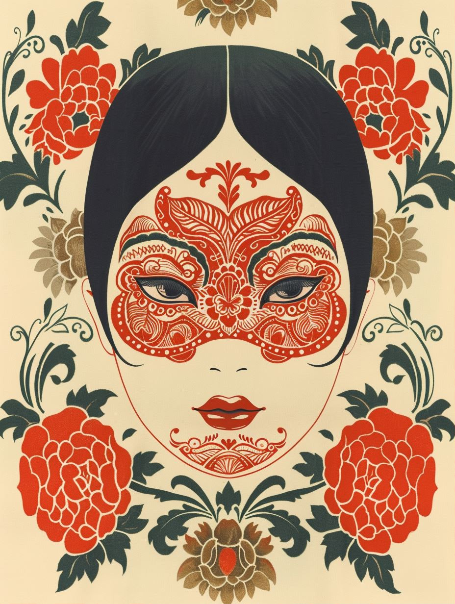 Crimson Floral Portraiture Series - Image 1
