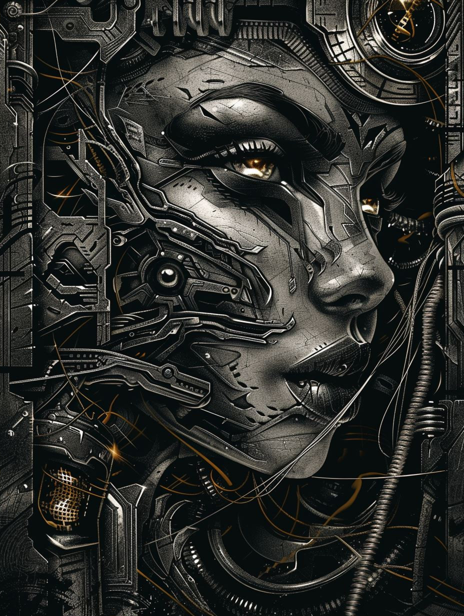Gilded Shadows Noir Portrait - Image 2