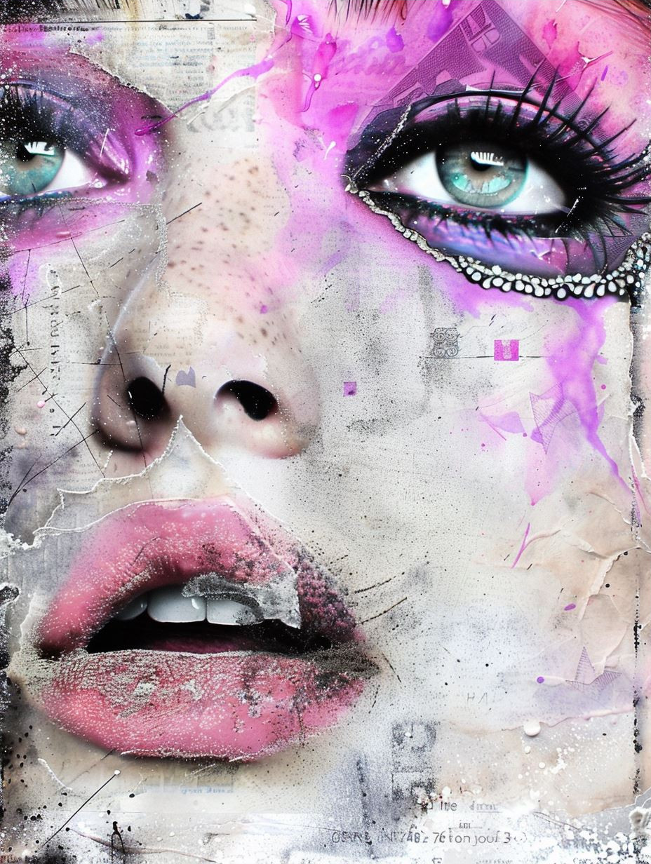 Neon Dreams Mixed Media Portraits - Image 3