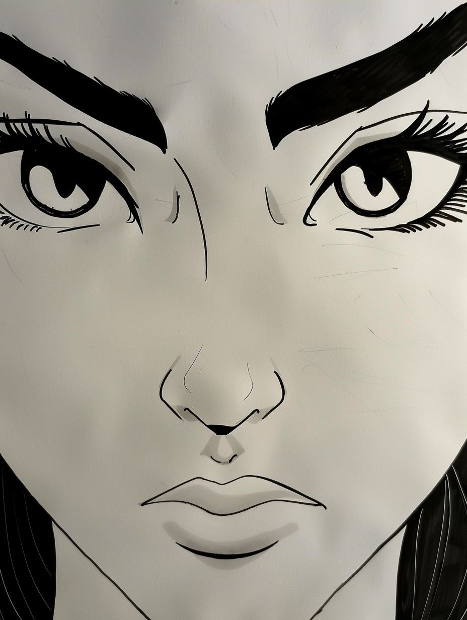 Modern Noir Anime Portrait - Image 4