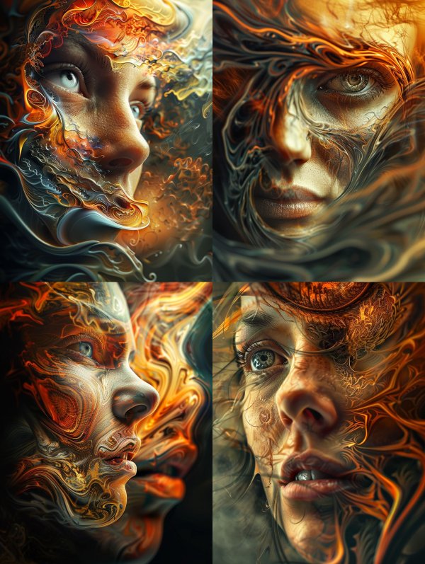 Ethereal Faces of Molten Fire