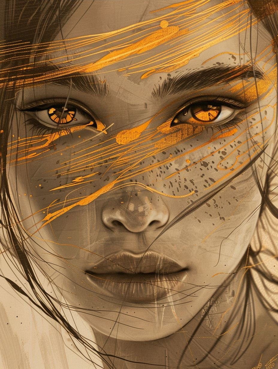Gilded Ethereal Portrait Studies - Image 4