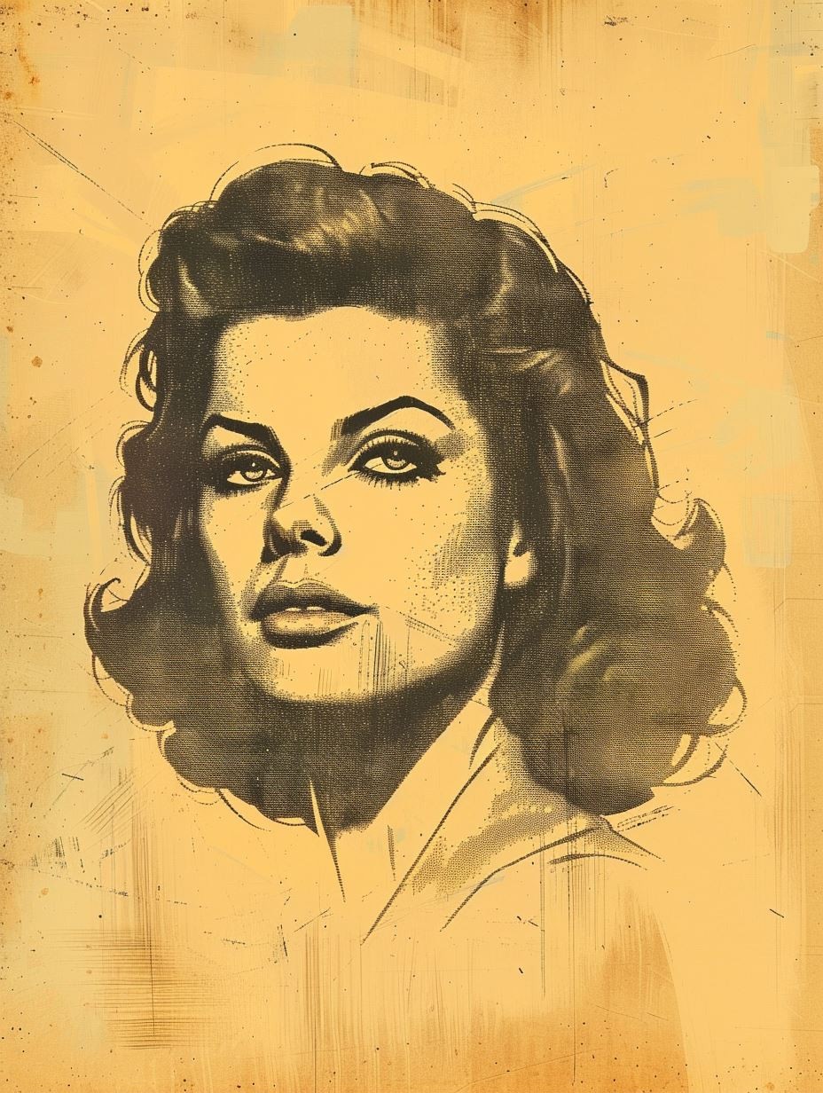 Vintage Pop Art Noir Portrait - Image 2