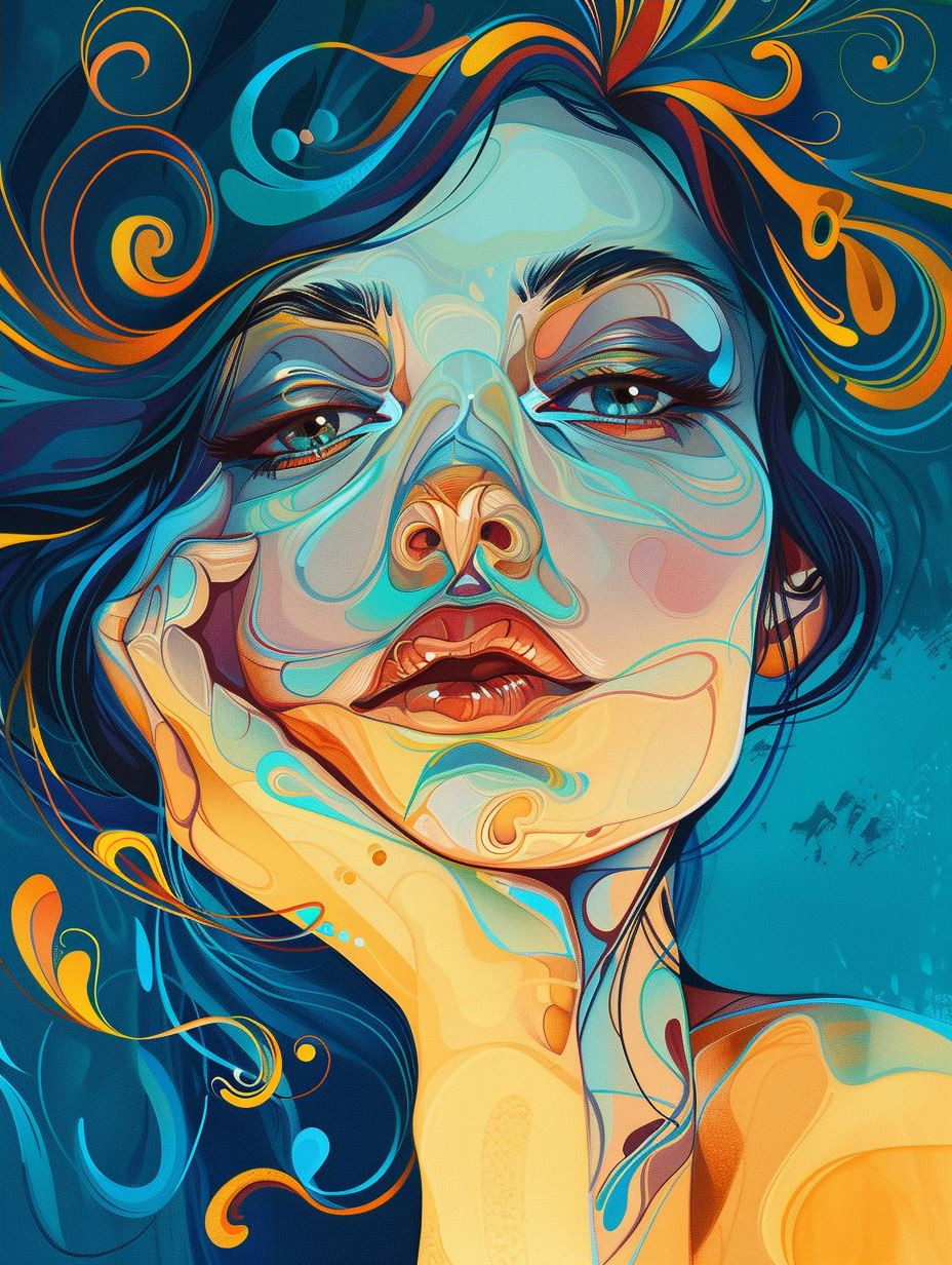 Azure Dreams: Surreal Female Portraits - Image 4